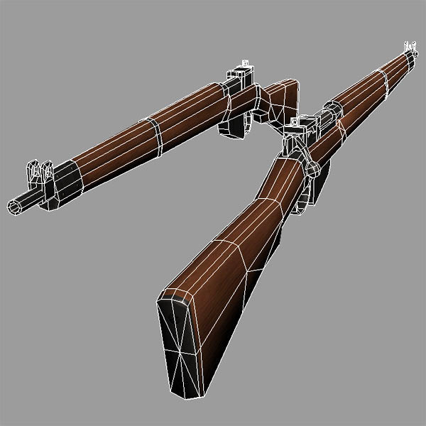 Lee Enfield WW II Low-poly 3D model_4