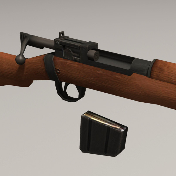 Lee Enfield WW II Low-poly 3D model_2