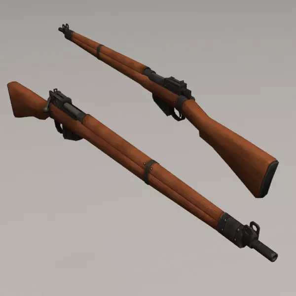 Lee Enfield WW II Low-poly 3D model_0