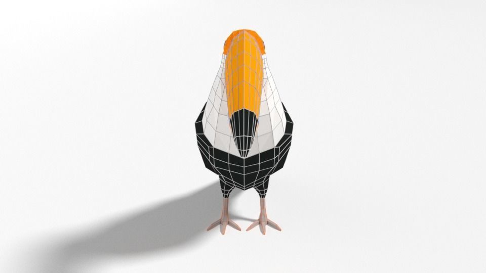 Low Poly Cartoon Toucan Bird Low-poly 3D model_9