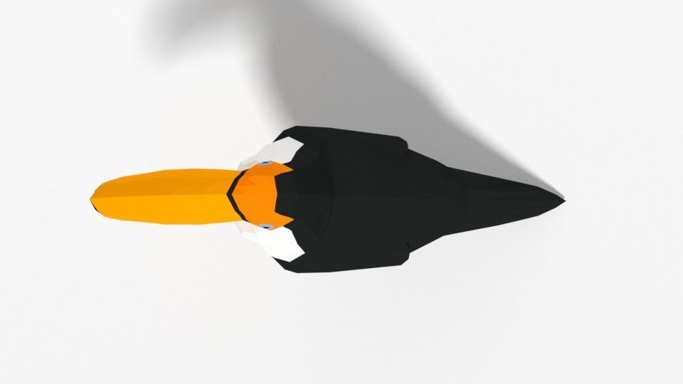 Low Poly Cartoon Toucan Bird Low-poly 3D model_7