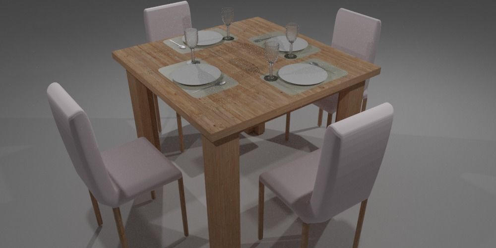 Dining Table 3D model_3
