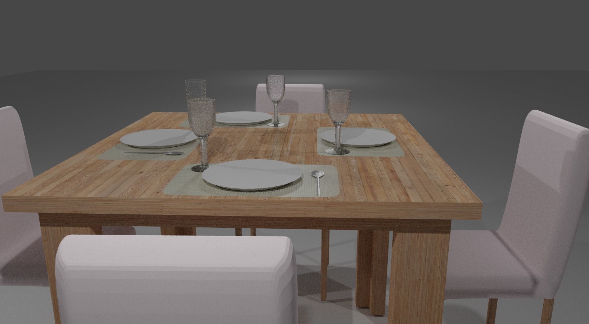 Dining Table 3D model_4