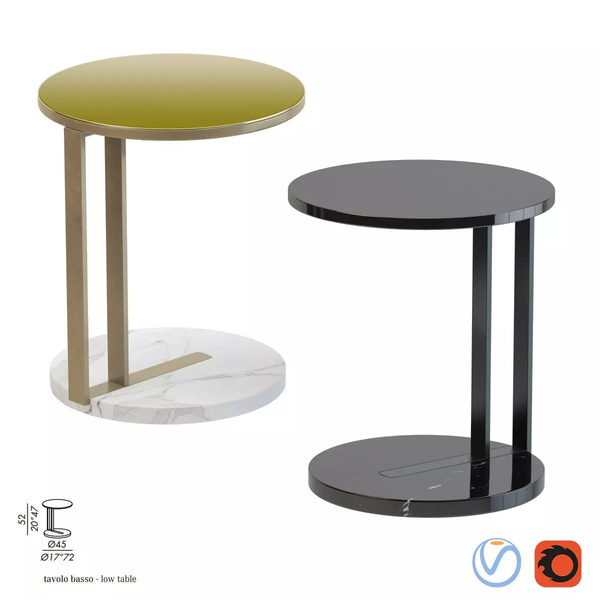 Meridiani Ralf Low Table Low-poly 3D model_0