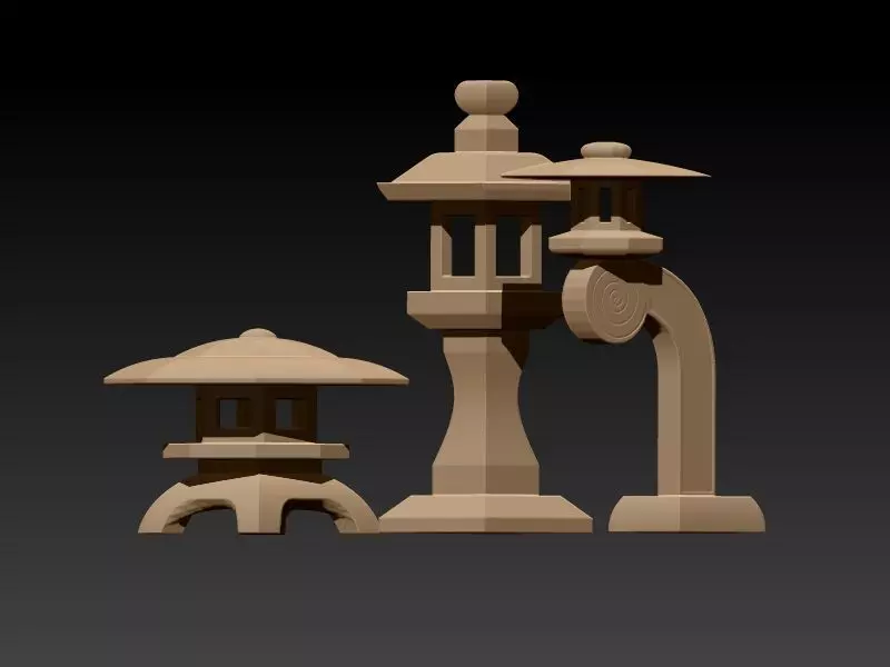 japanese lanterns wargames 28mm 3D model_0