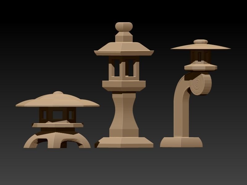 japanese lanterns wargames 28mm 3D model_5