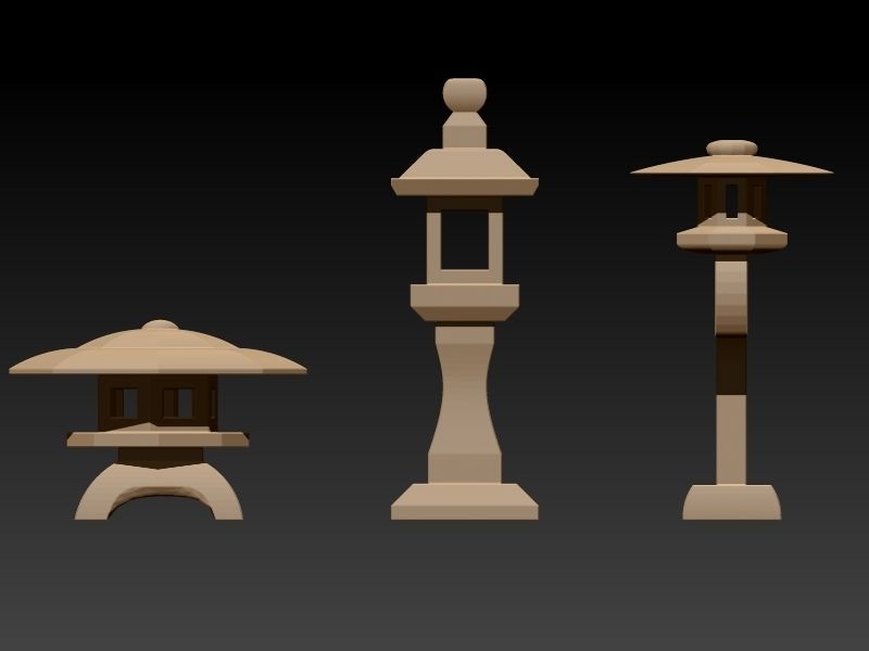 japanese lanterns wargames 28mm 3D model_3