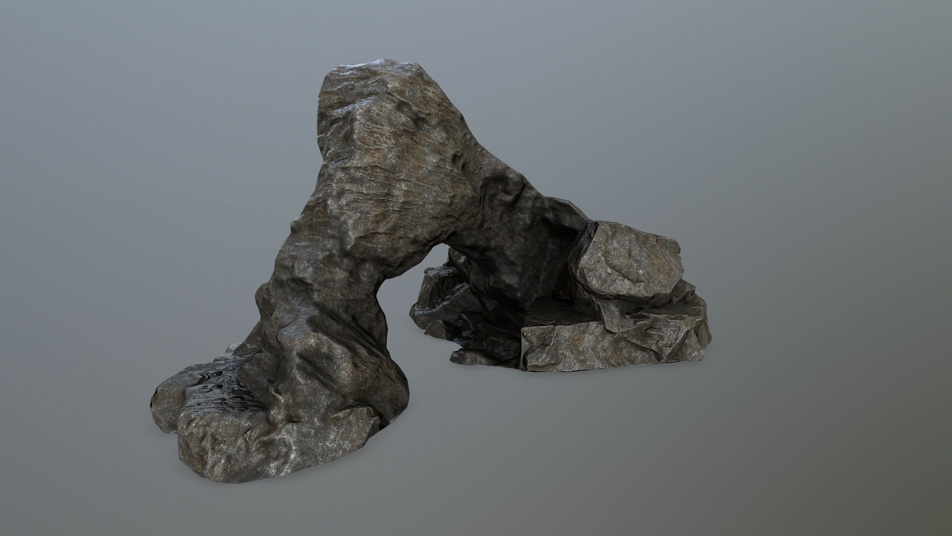 rock set Low-poly 3D model_1