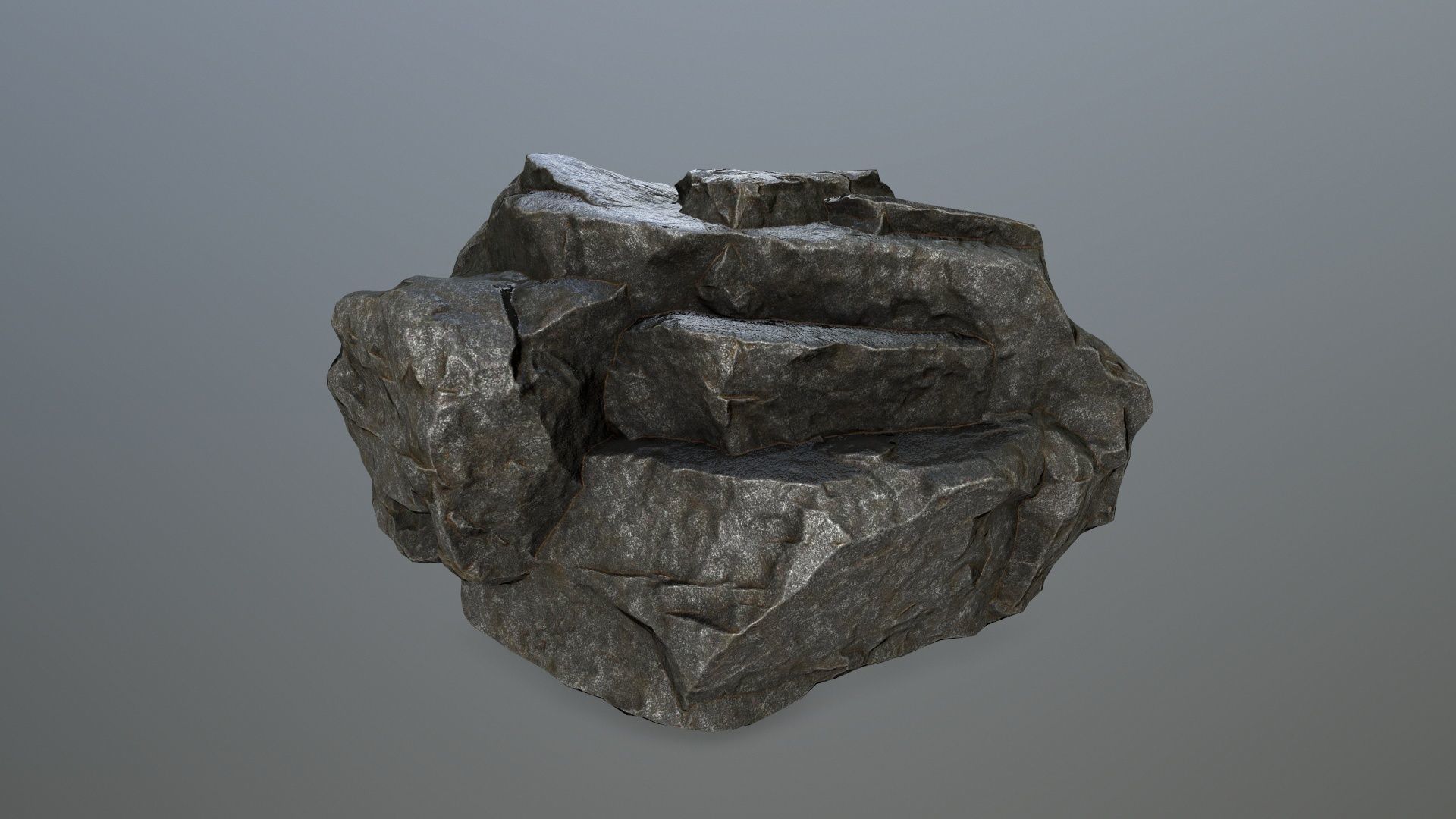 rock set Low-poly 3D model_11