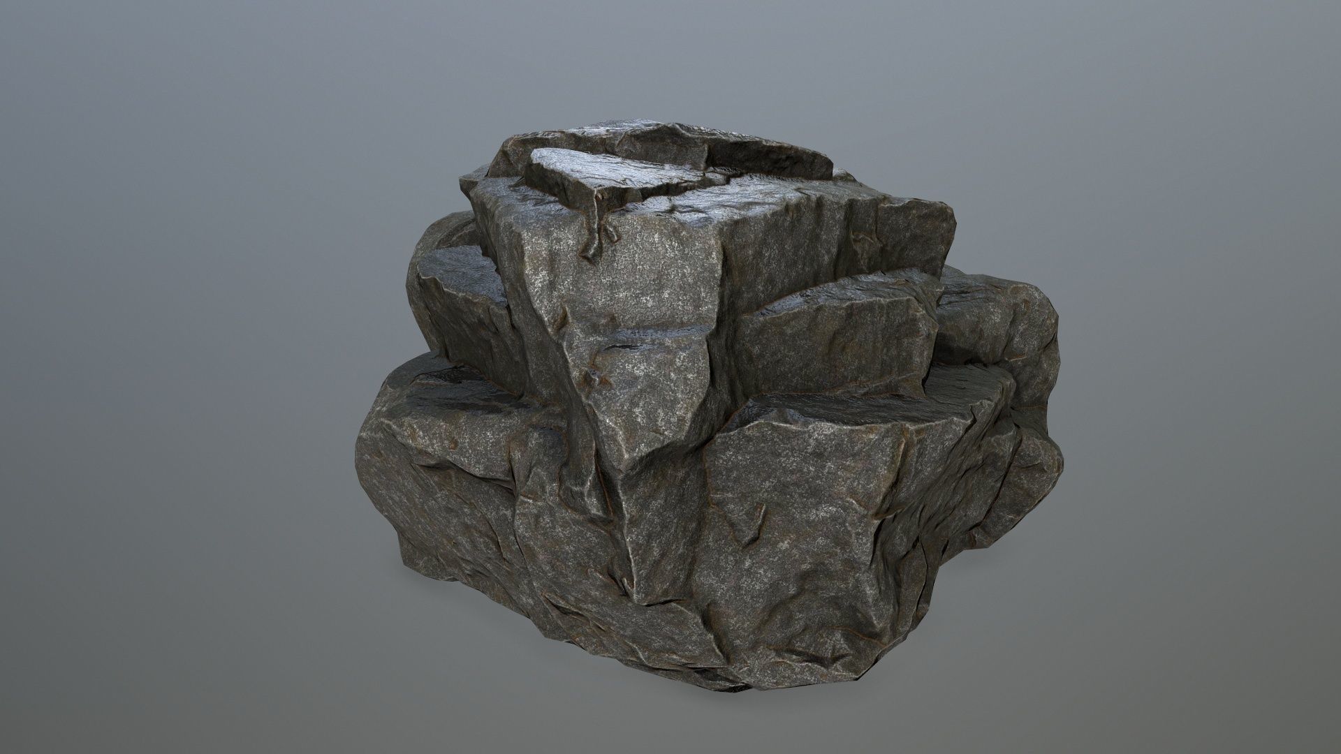 rock set Low-poly 3D model_12