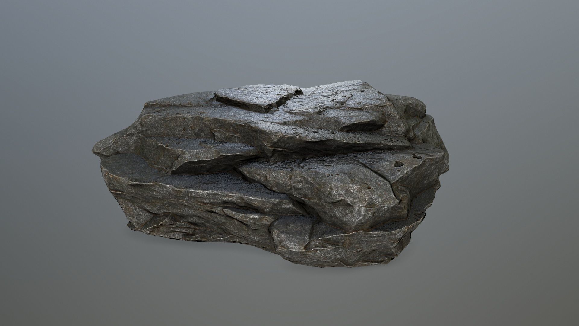 rock set Low-poly 3D model_8