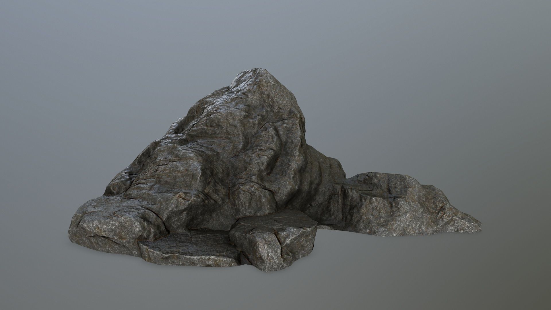 rock set Low-poly 3D model_4