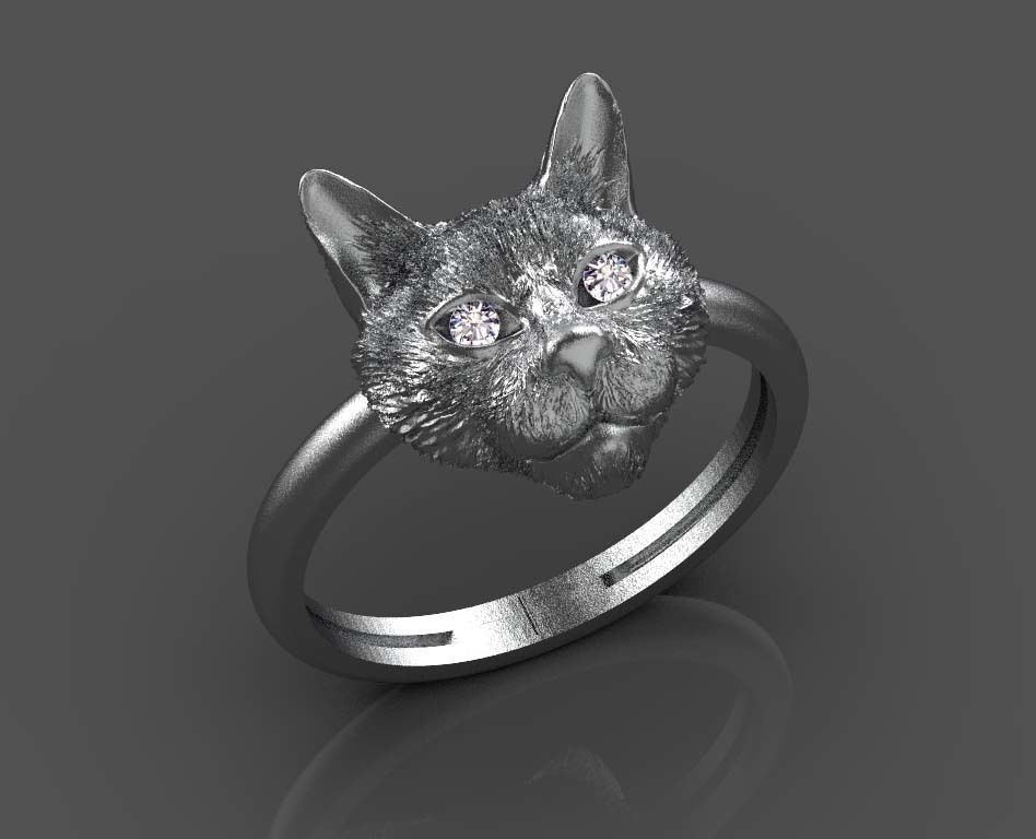 cat ring 3D print model_15