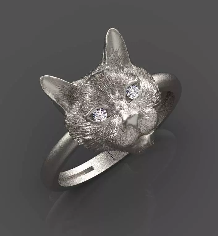 cat ring 3D print model_0