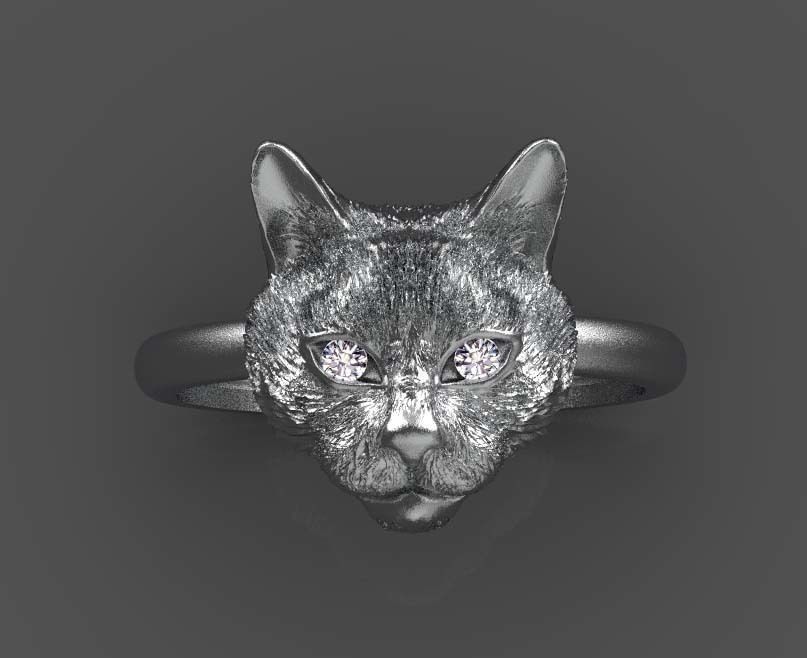 cat ring 3D print model_28