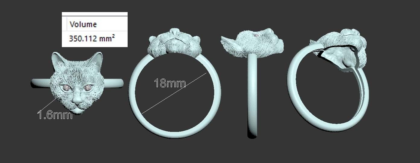 cat ring 3D print model_3