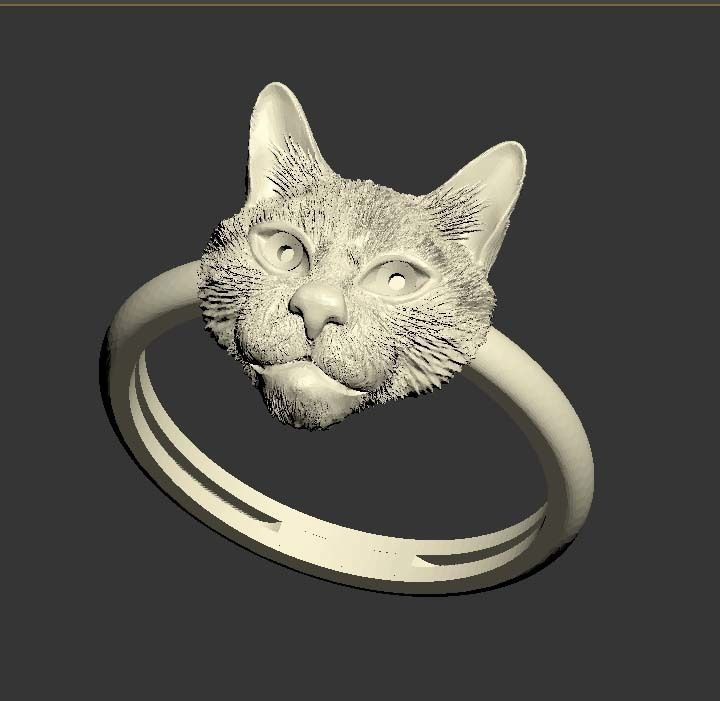 cat ring 3D print model_32