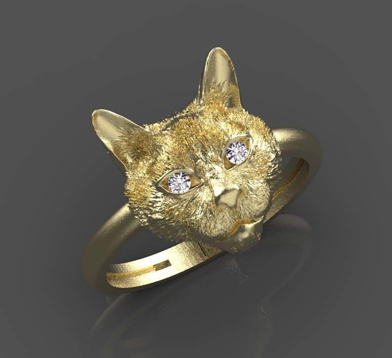 cat ring 3D print model_36