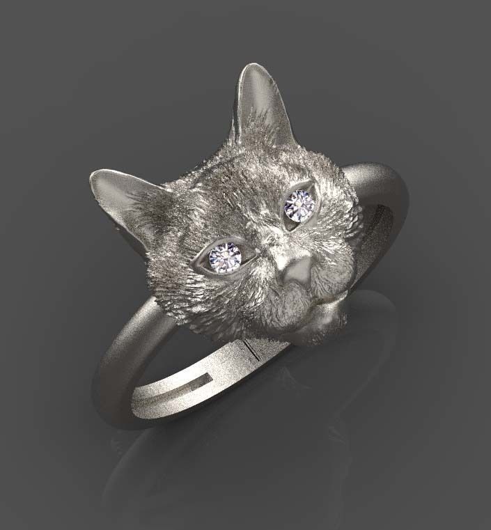 cat ring 3D print model_13