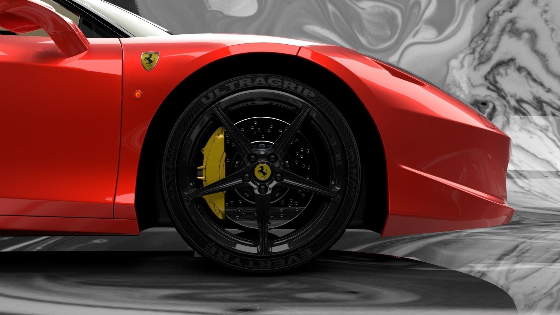 Ferrari 458  Italia High Poly Realistic 3D Model 3D model_7