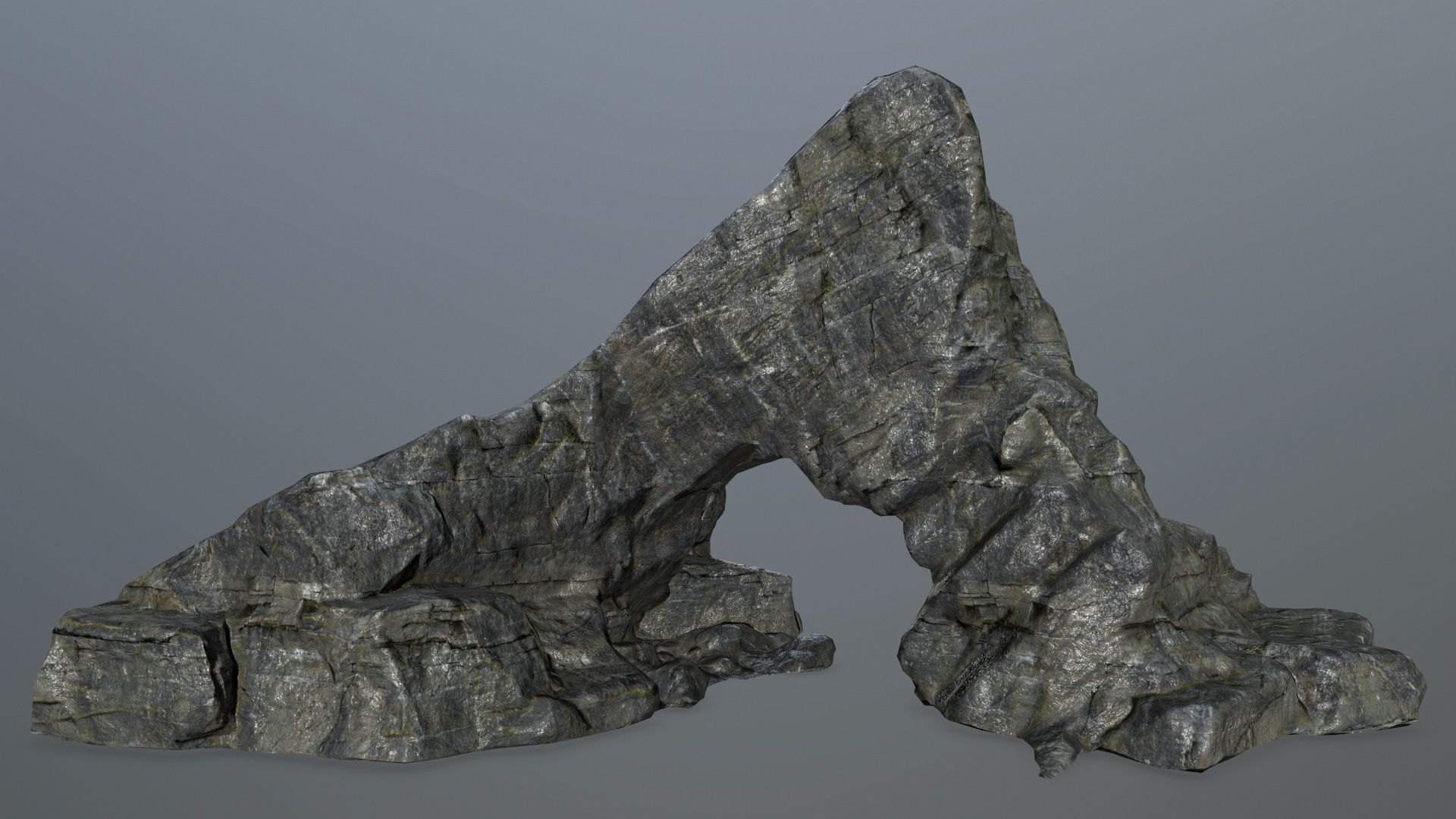 rock set Low-poly 3D model_1