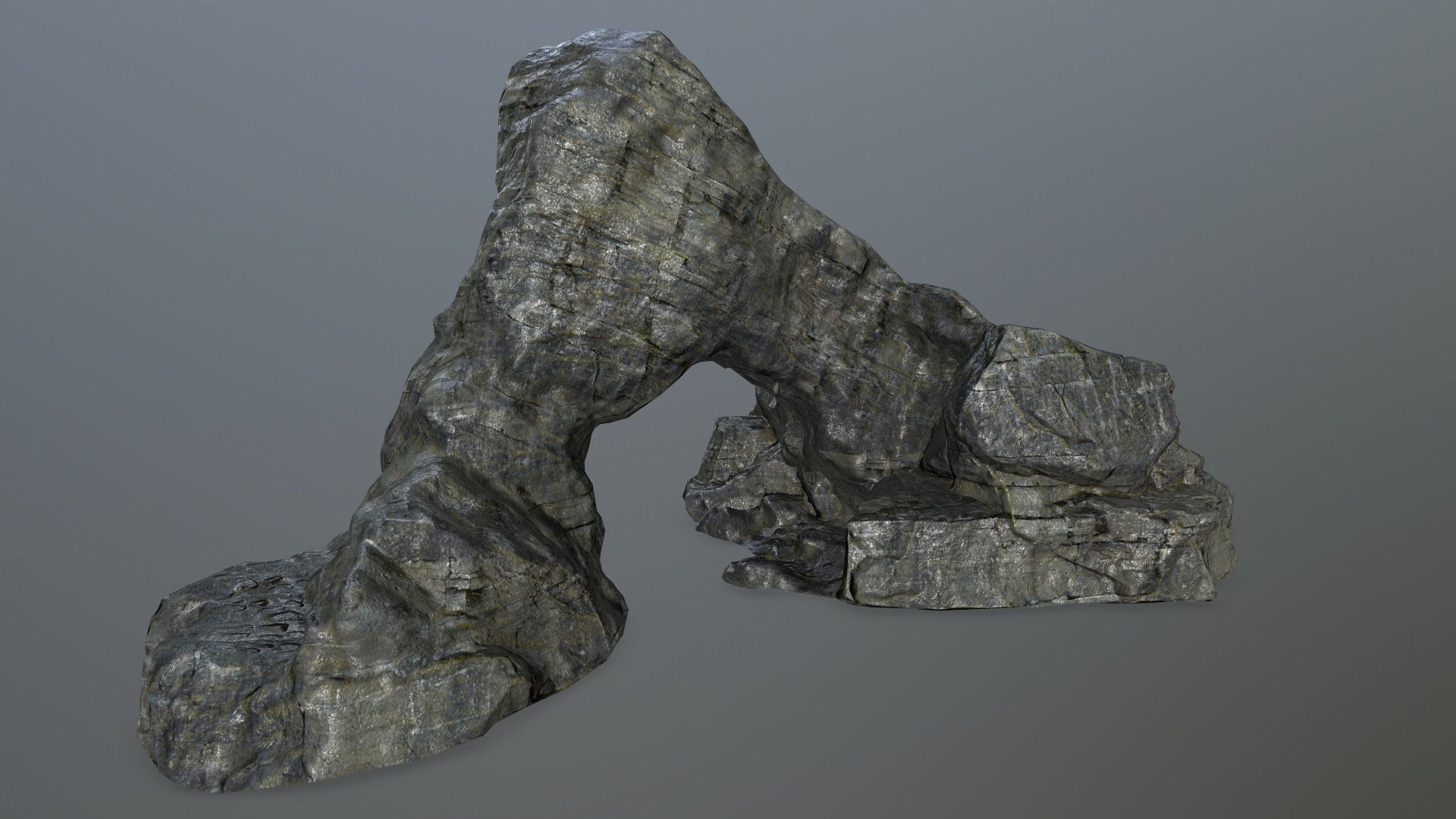 rock set Low-poly 3D model_3
