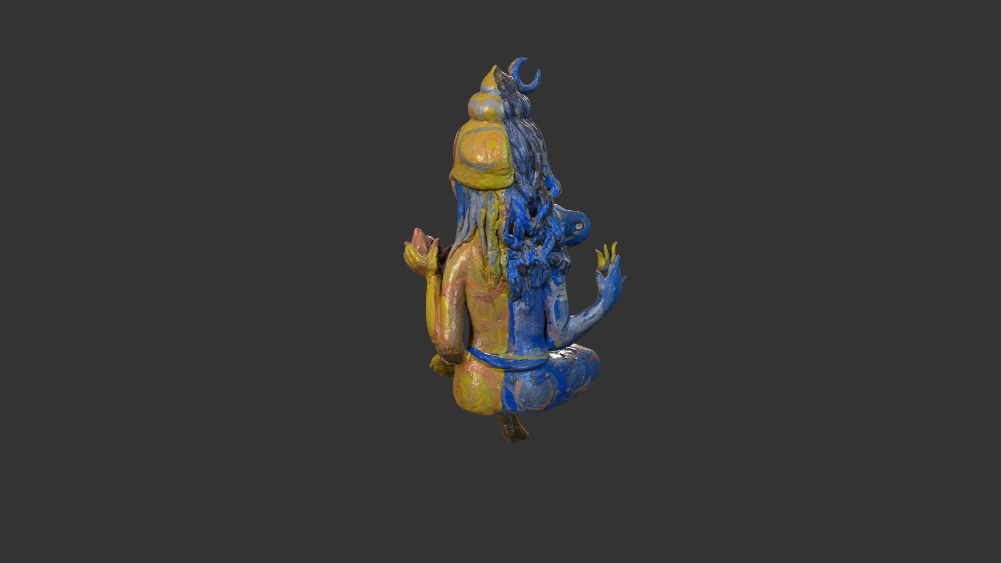 ShivaShakti statue Low-poly 3D model_3