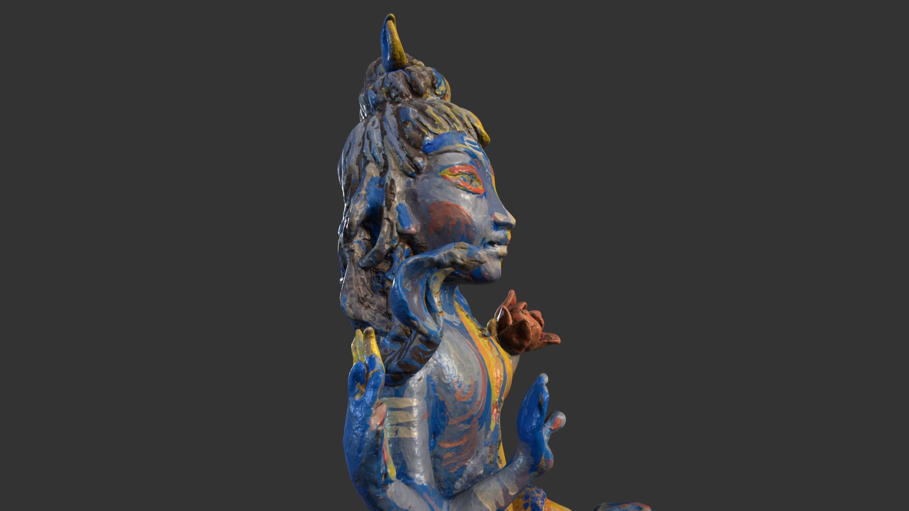 ShivaShakti statue Low-poly 3D model_6