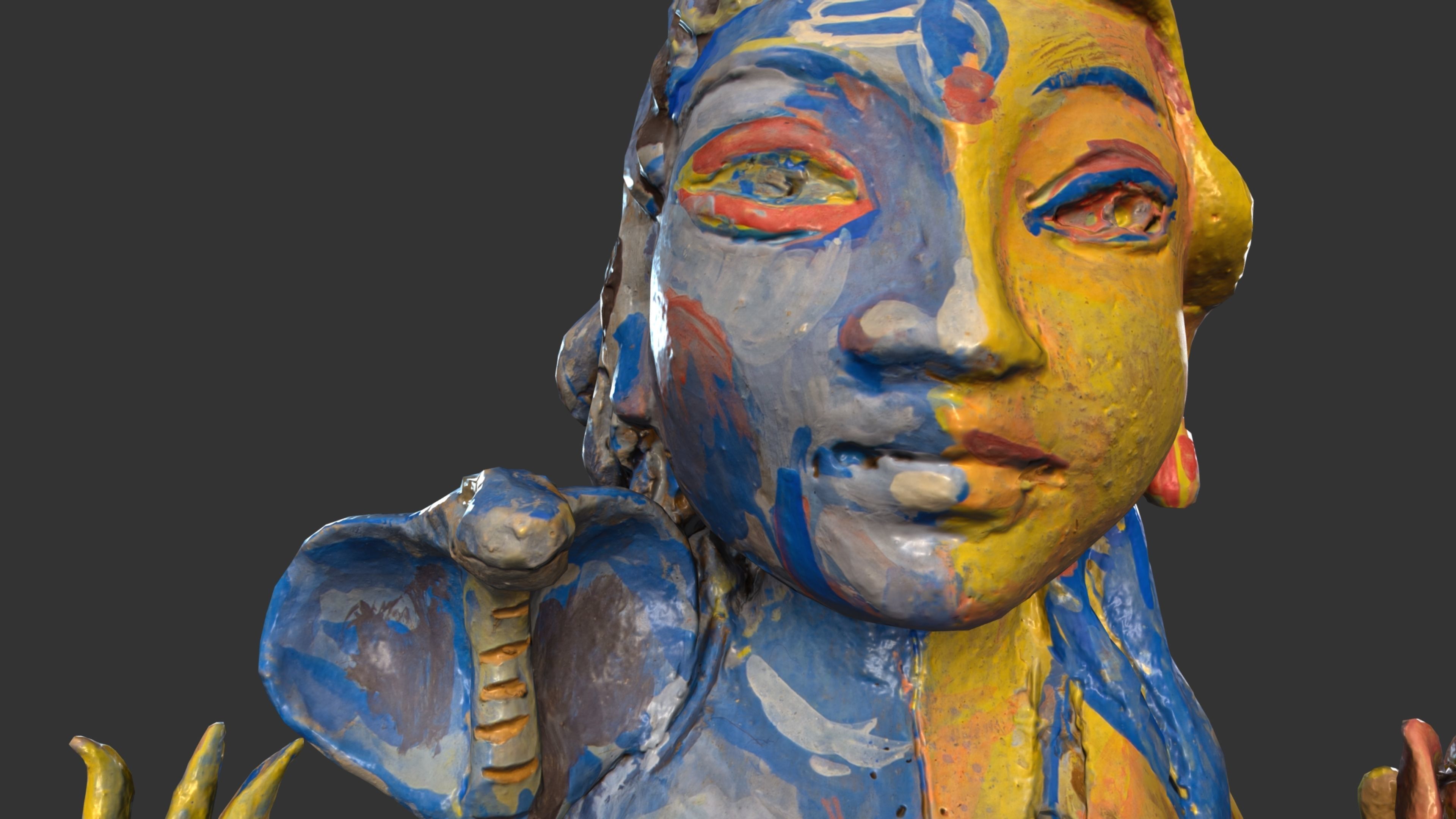 ShivaShakti statue Low-poly 3D model_13