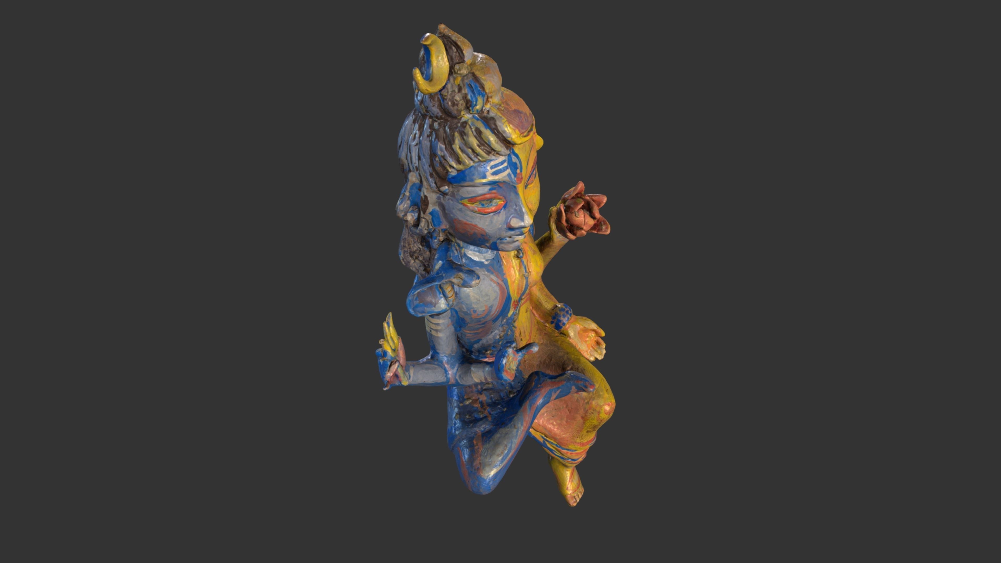 ShivaShakti statue Low-poly 3D model_17