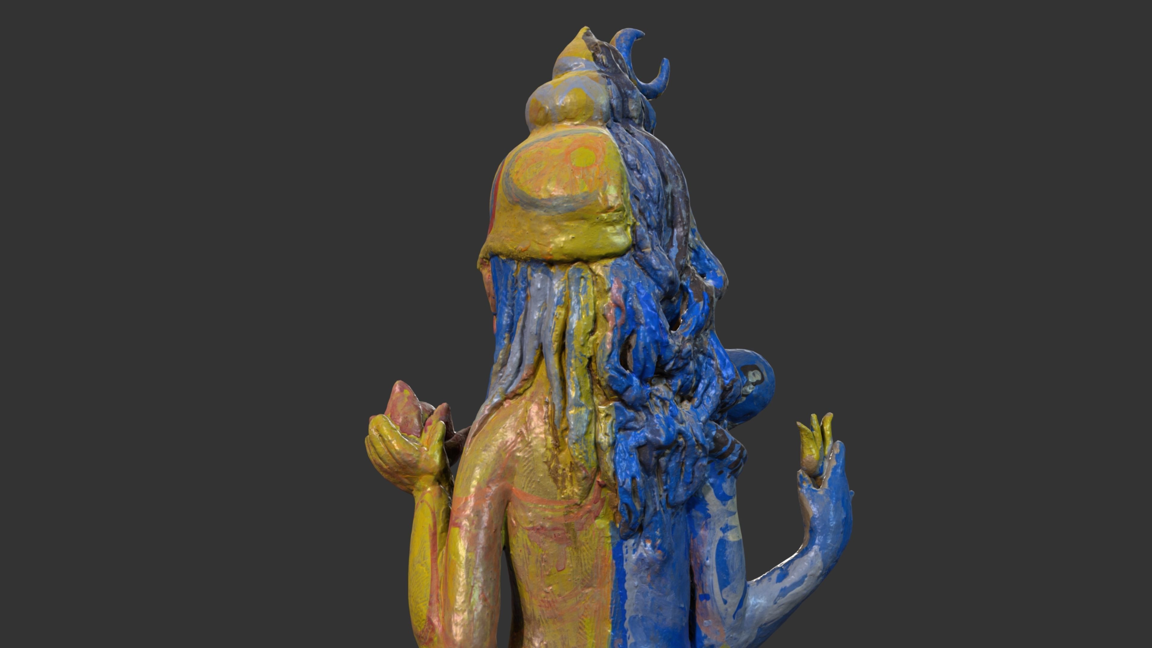 ShivaShakti statue Low-poly 3D model_7