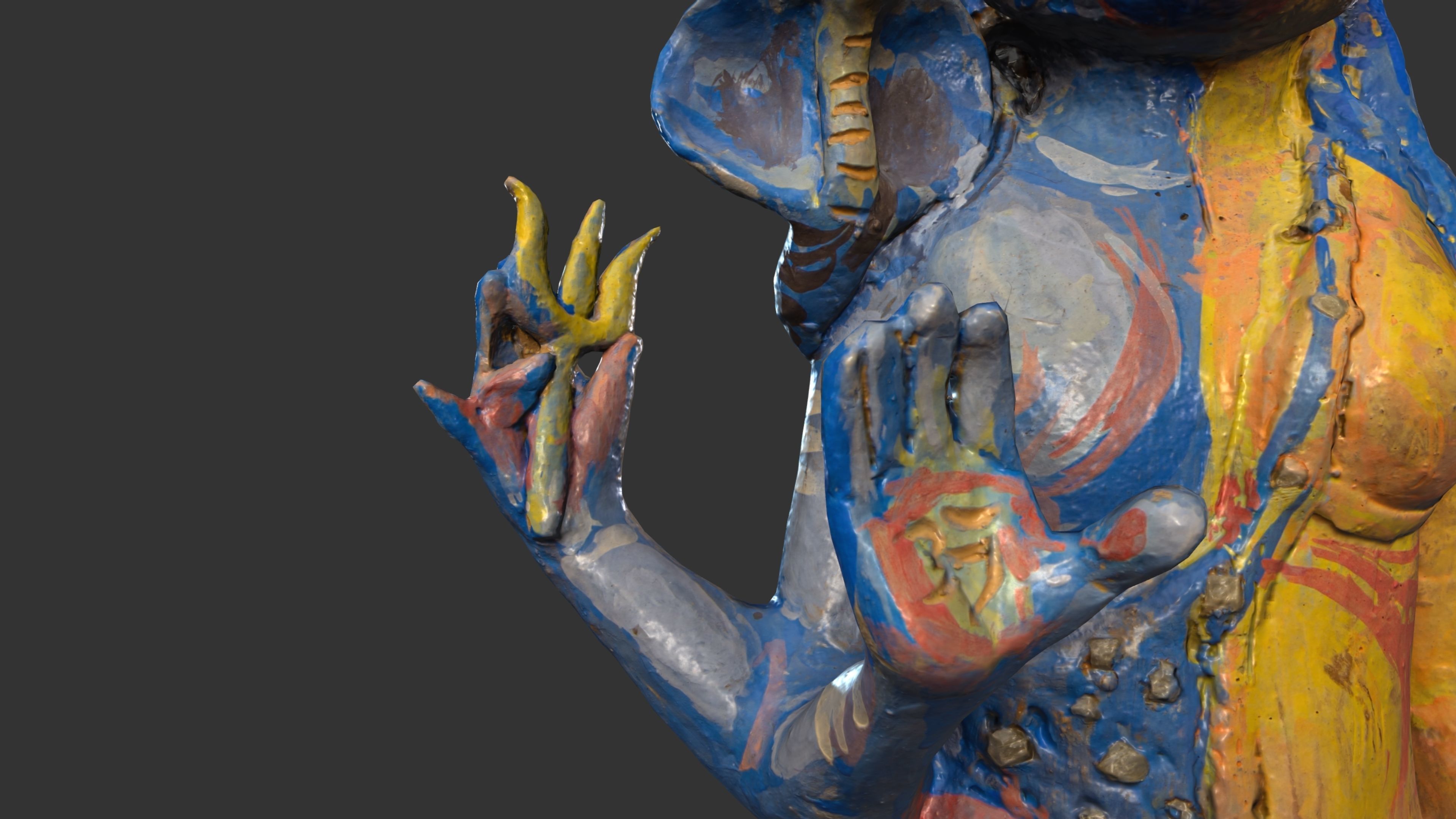 ShivaShakti statue Low-poly 3D model_12