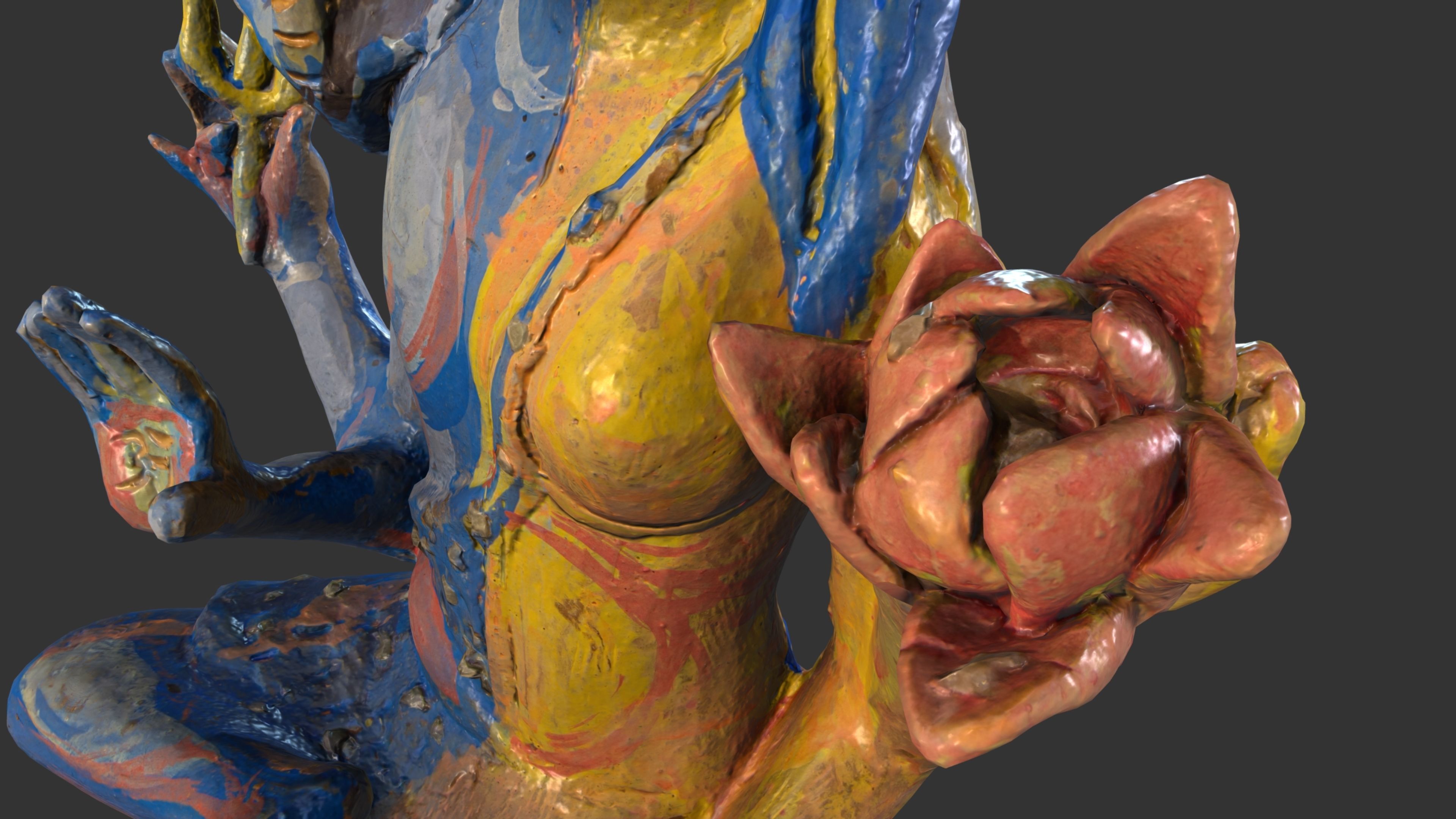 ShivaShakti statue Low-poly 3D model_14