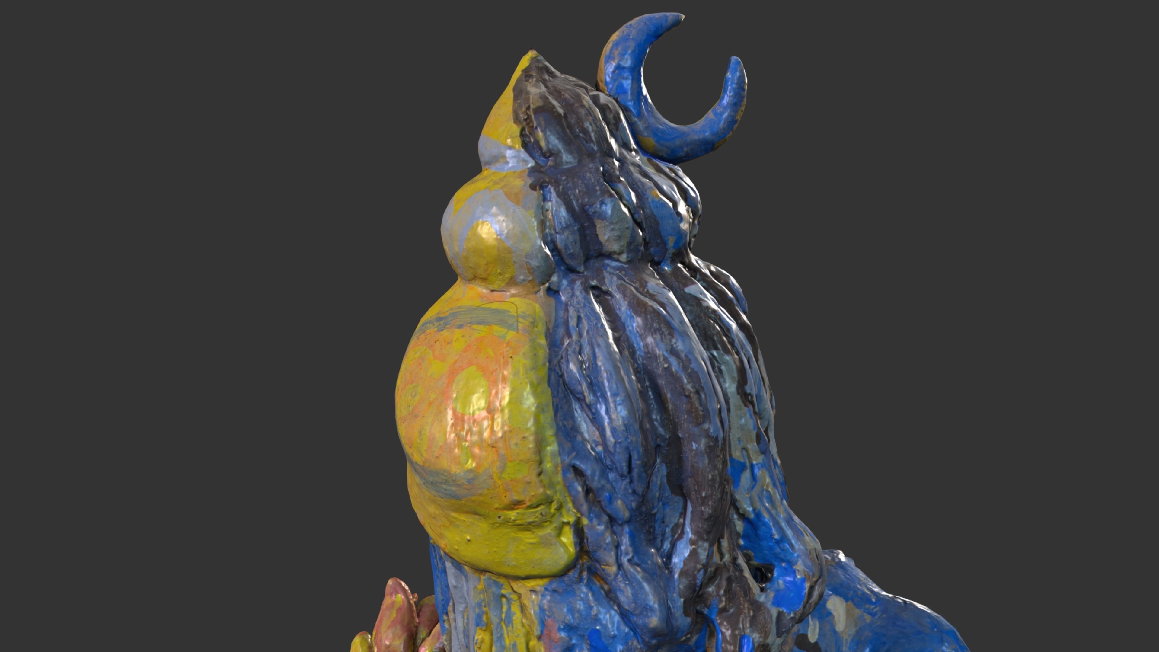 ShivaShakti statue Low-poly 3D model_15