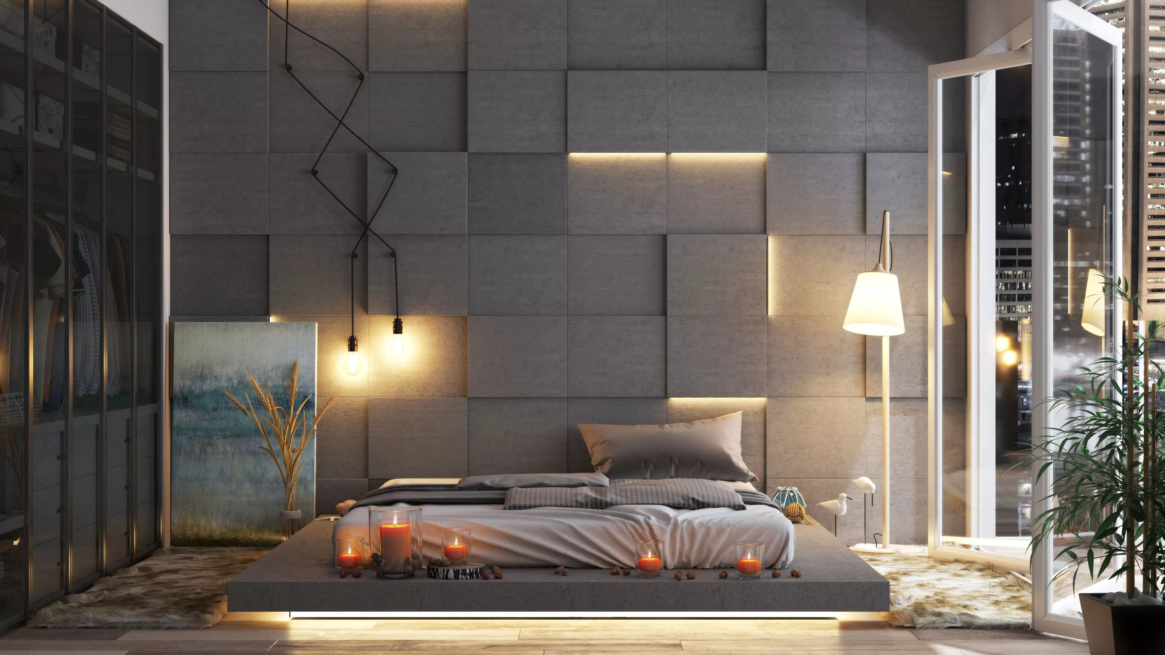 Modern Bayfront Room 3D model_0