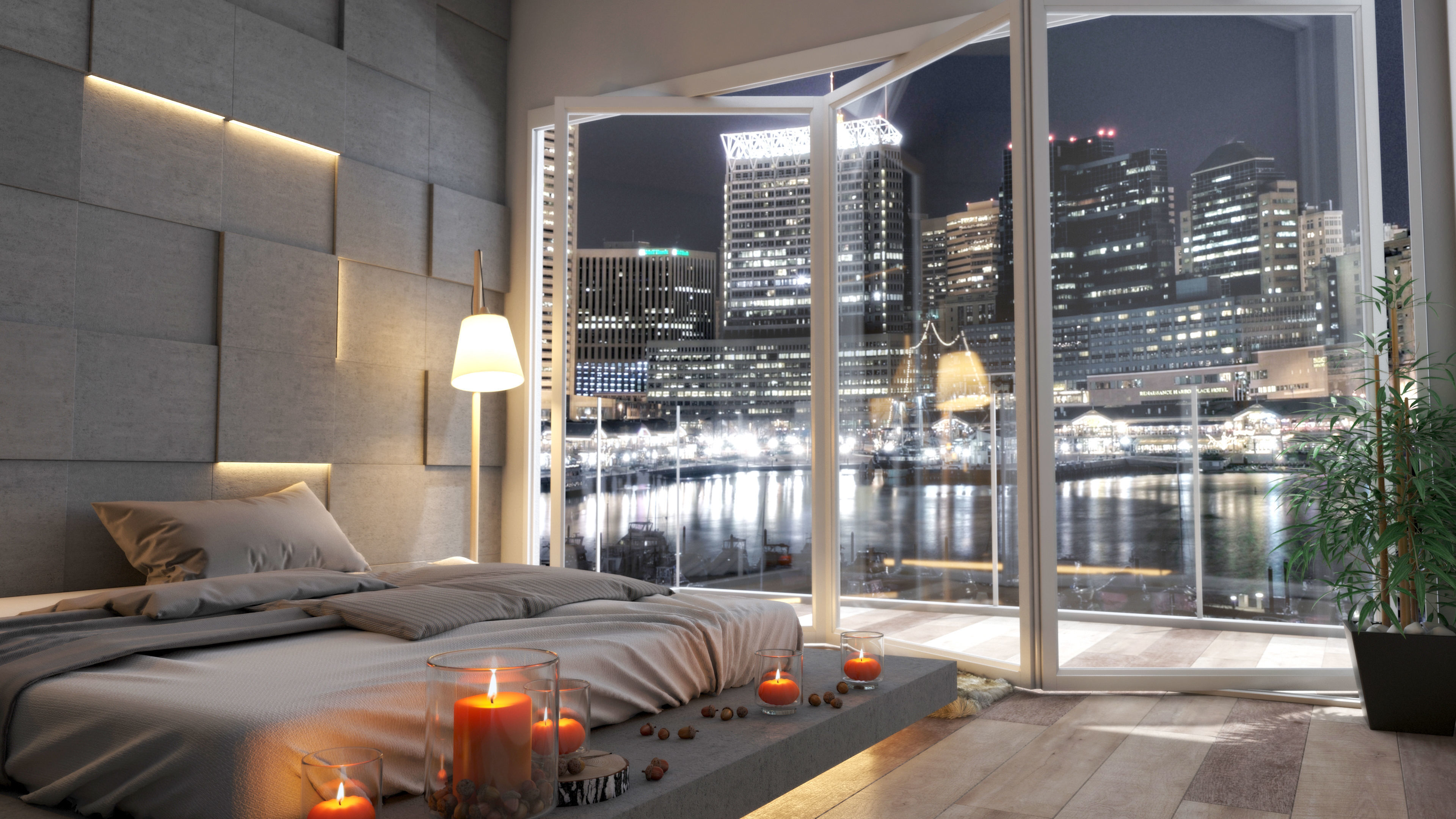 Modern Bayfront Room 3D model_1