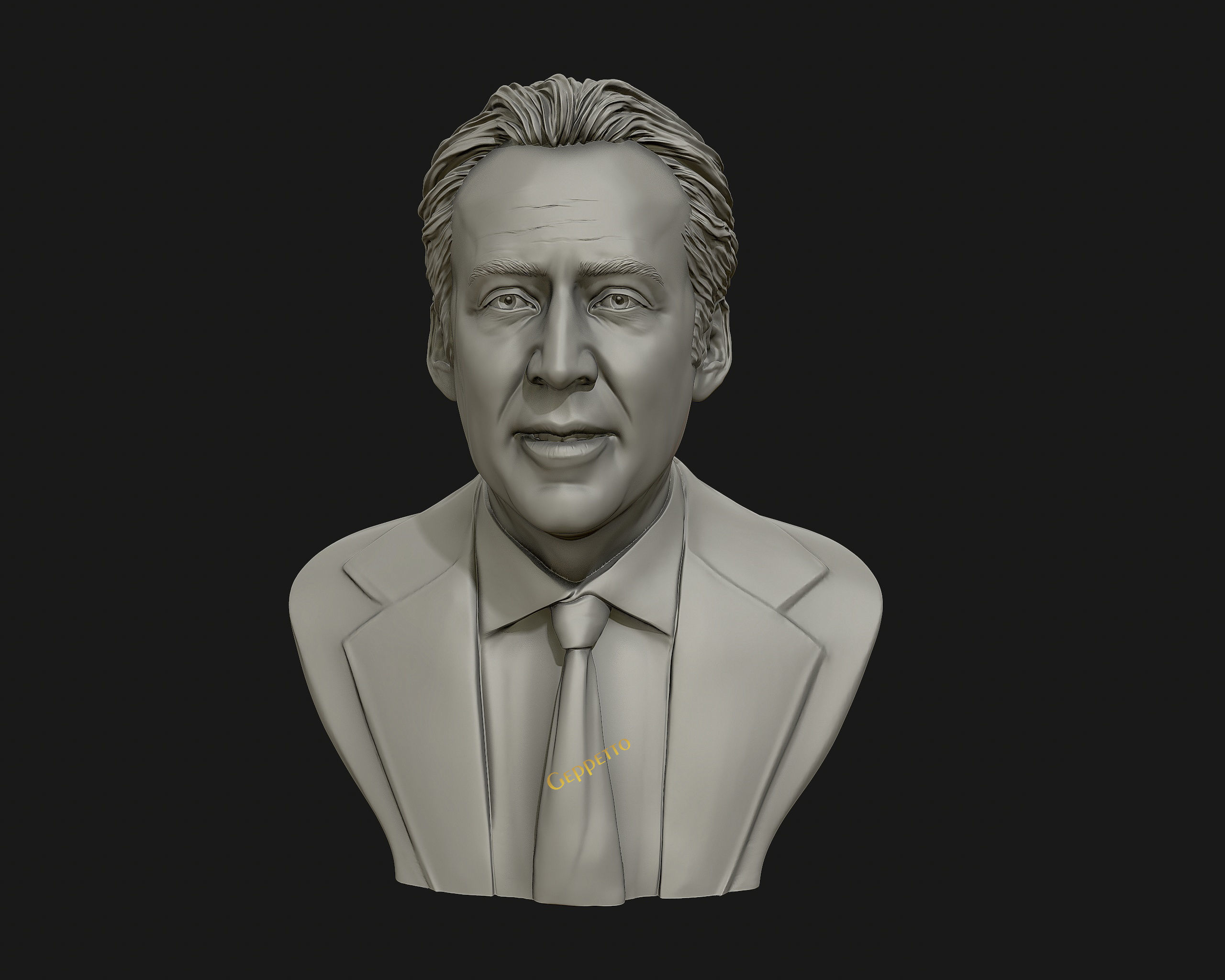Nicolas Cage 3D printable portrait model 3D print model_13