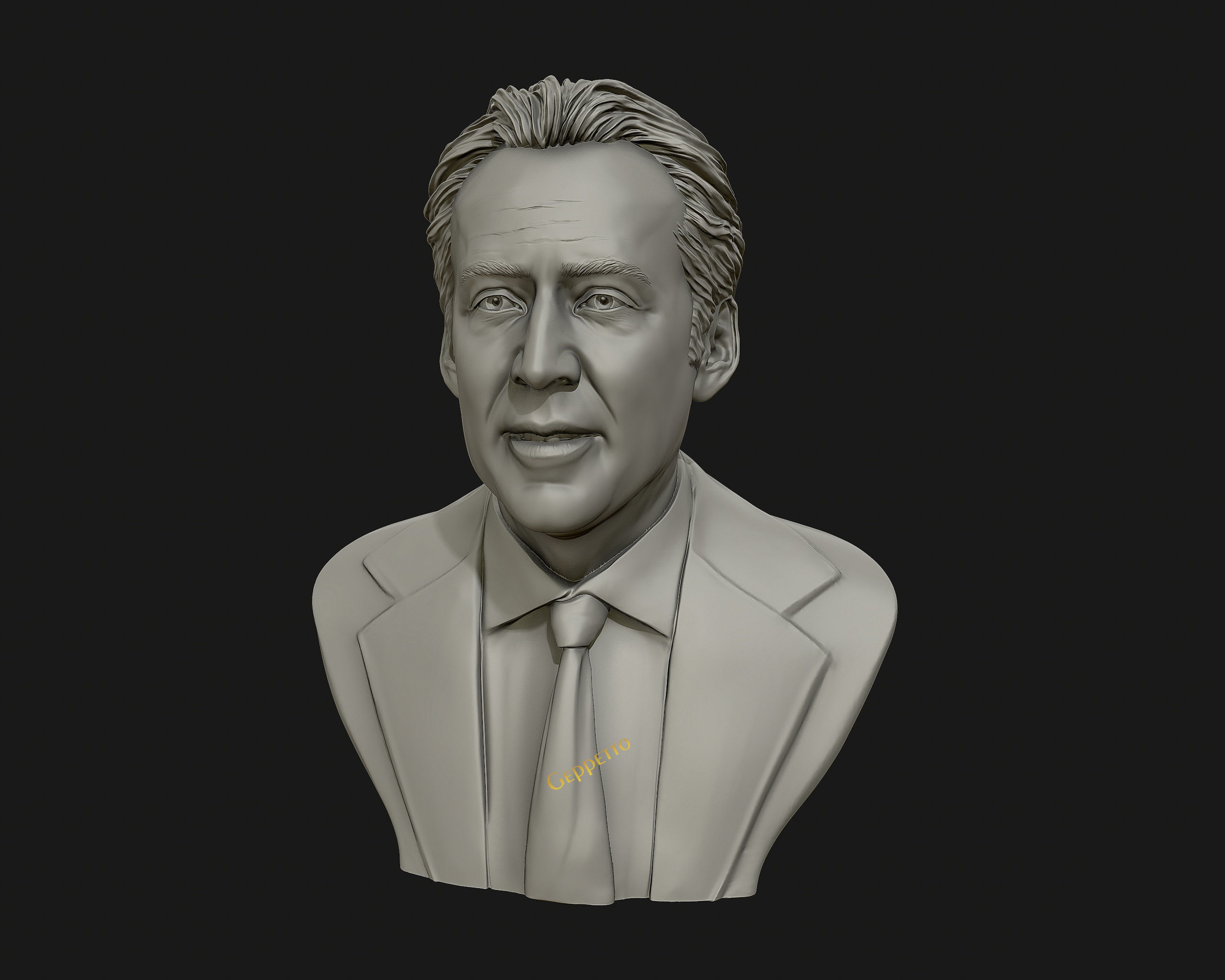 Nicolas Cage 3D printable portrait model 3D print model_24