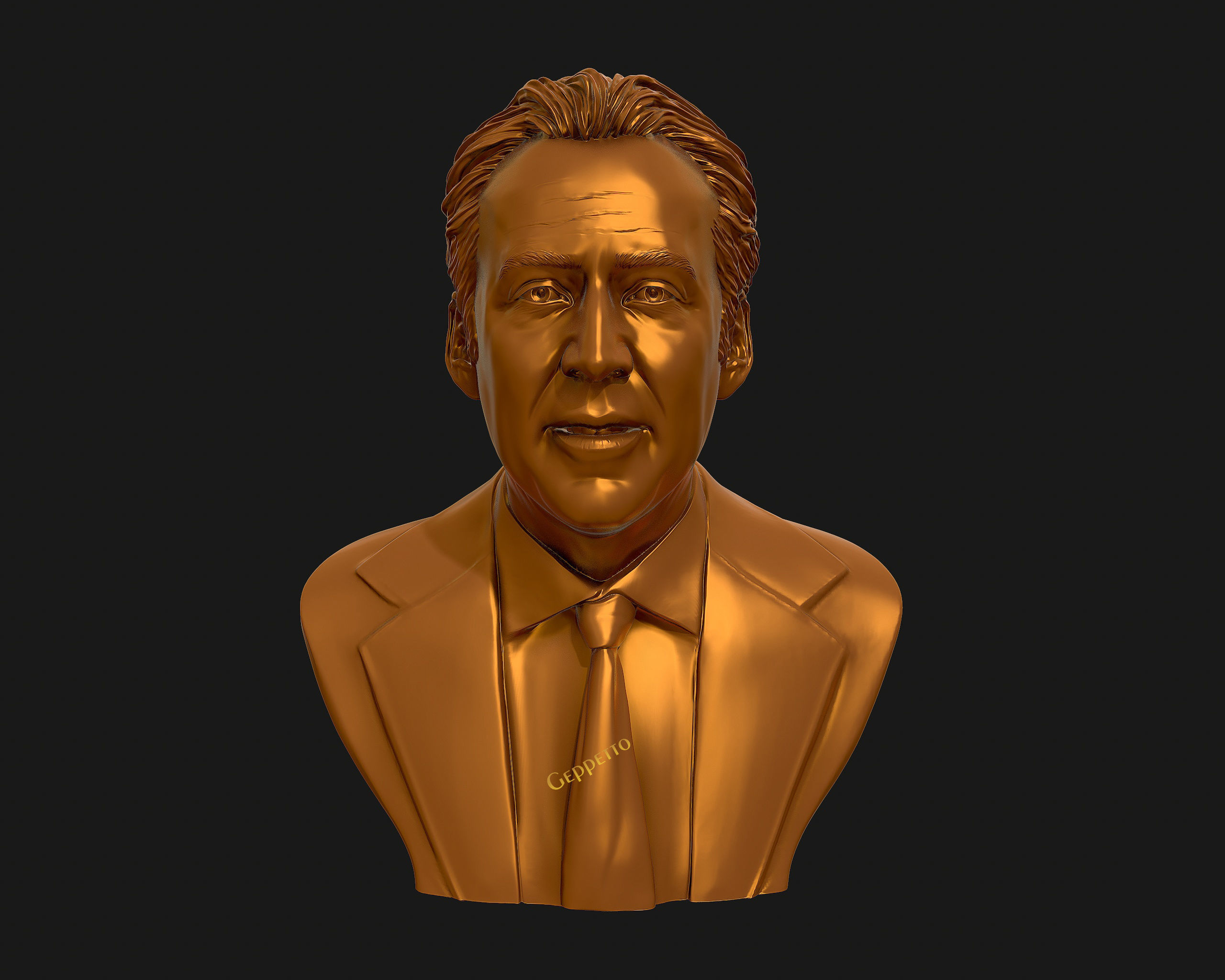 Nicolas Cage 3D printable portrait model 3D print model_32