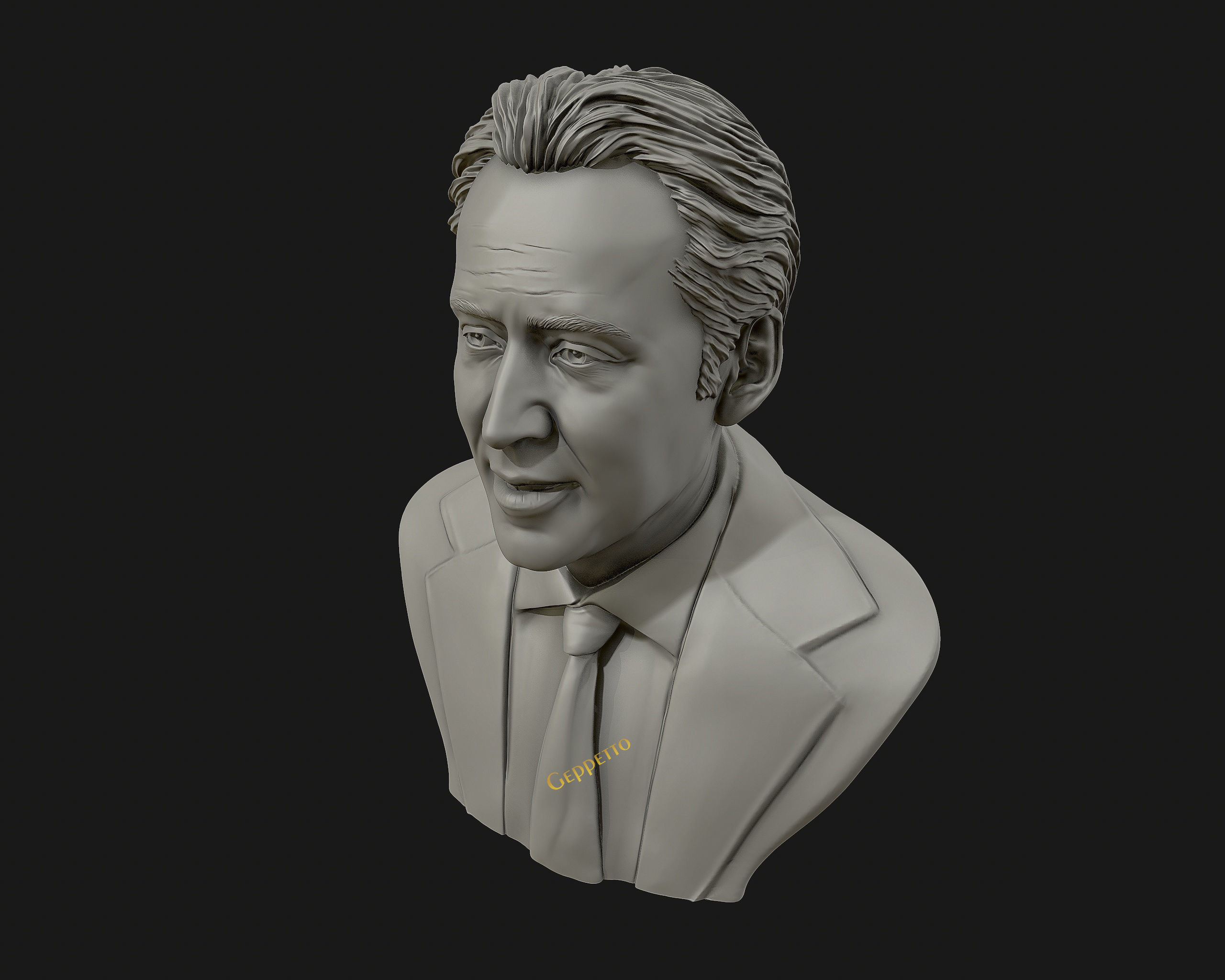 Nicolas Cage 3D printable portrait model 3D print model_14