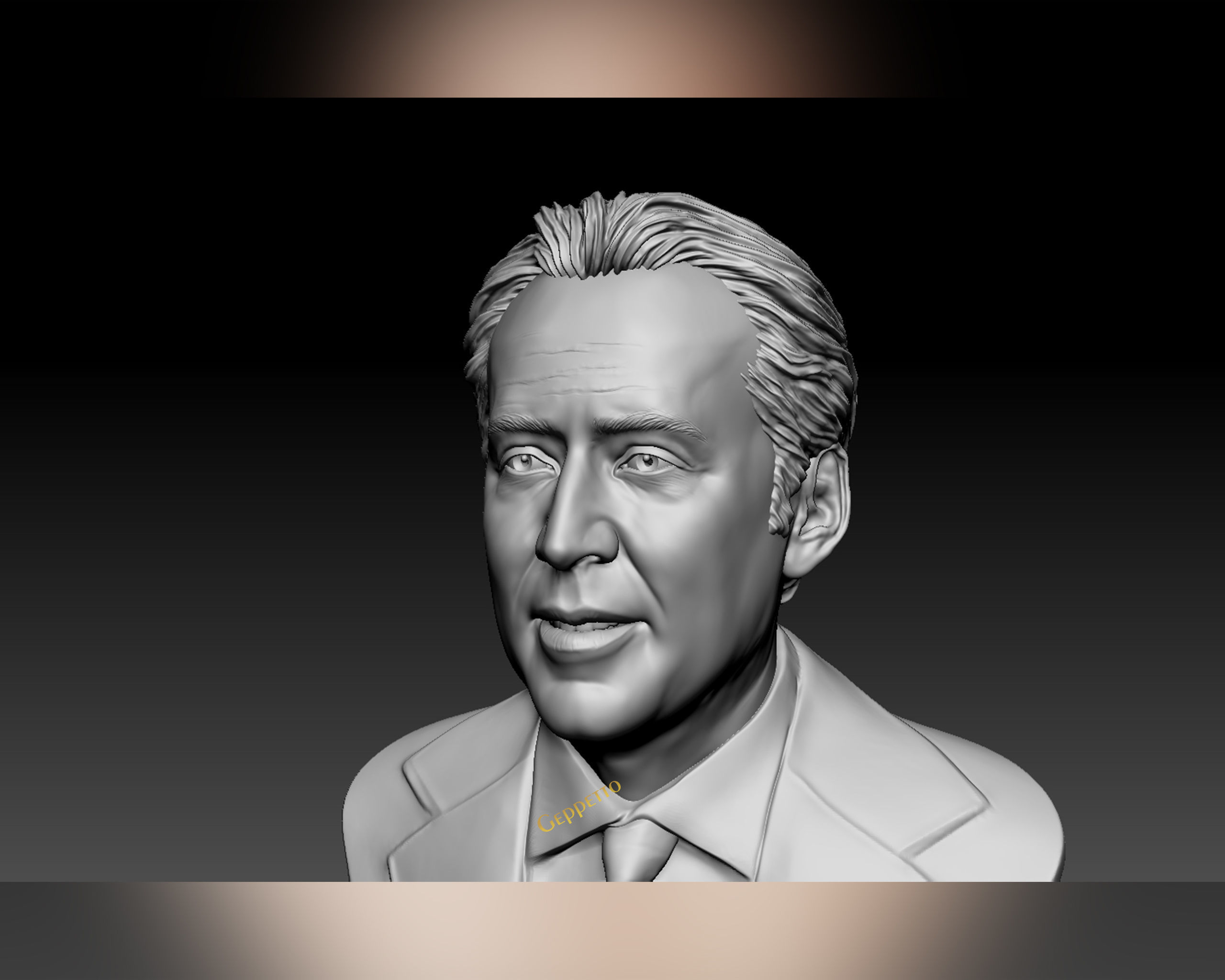 Nicolas Cage 3D printable portrait model 3D print model_44