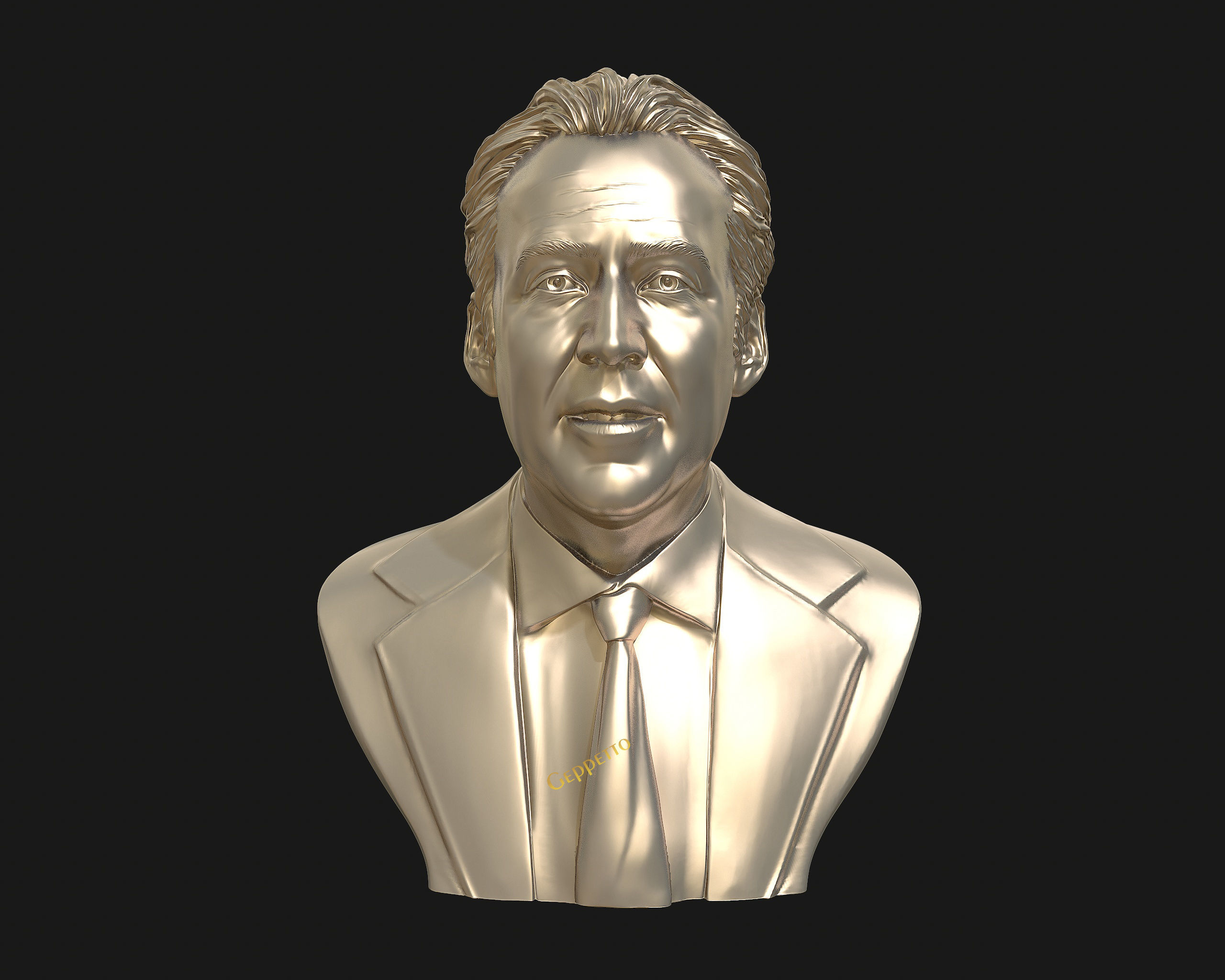 Nicolas Cage 3D printable portrait model 3D print model_25