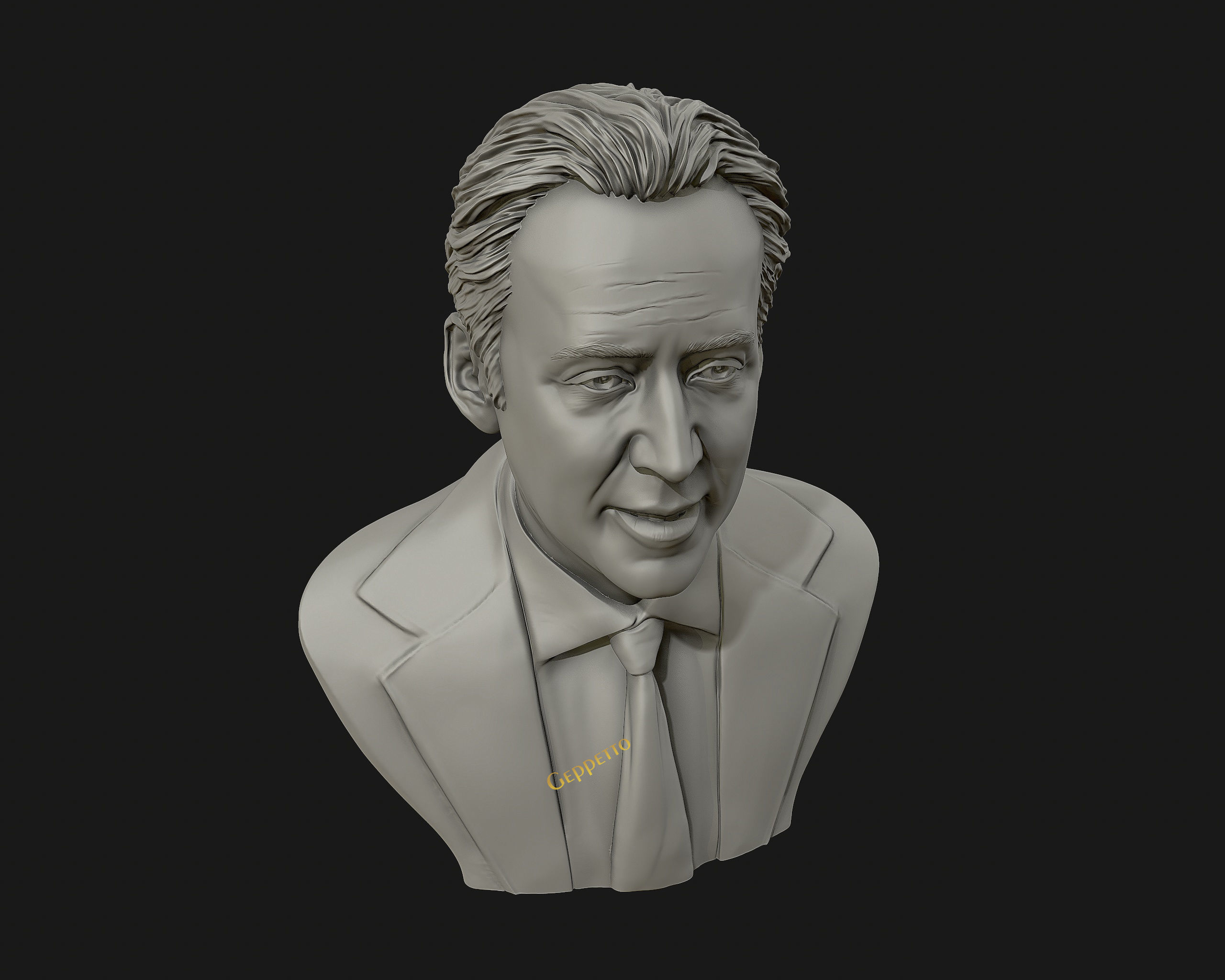Nicolas Cage 3D printable portrait model 3D print model_16