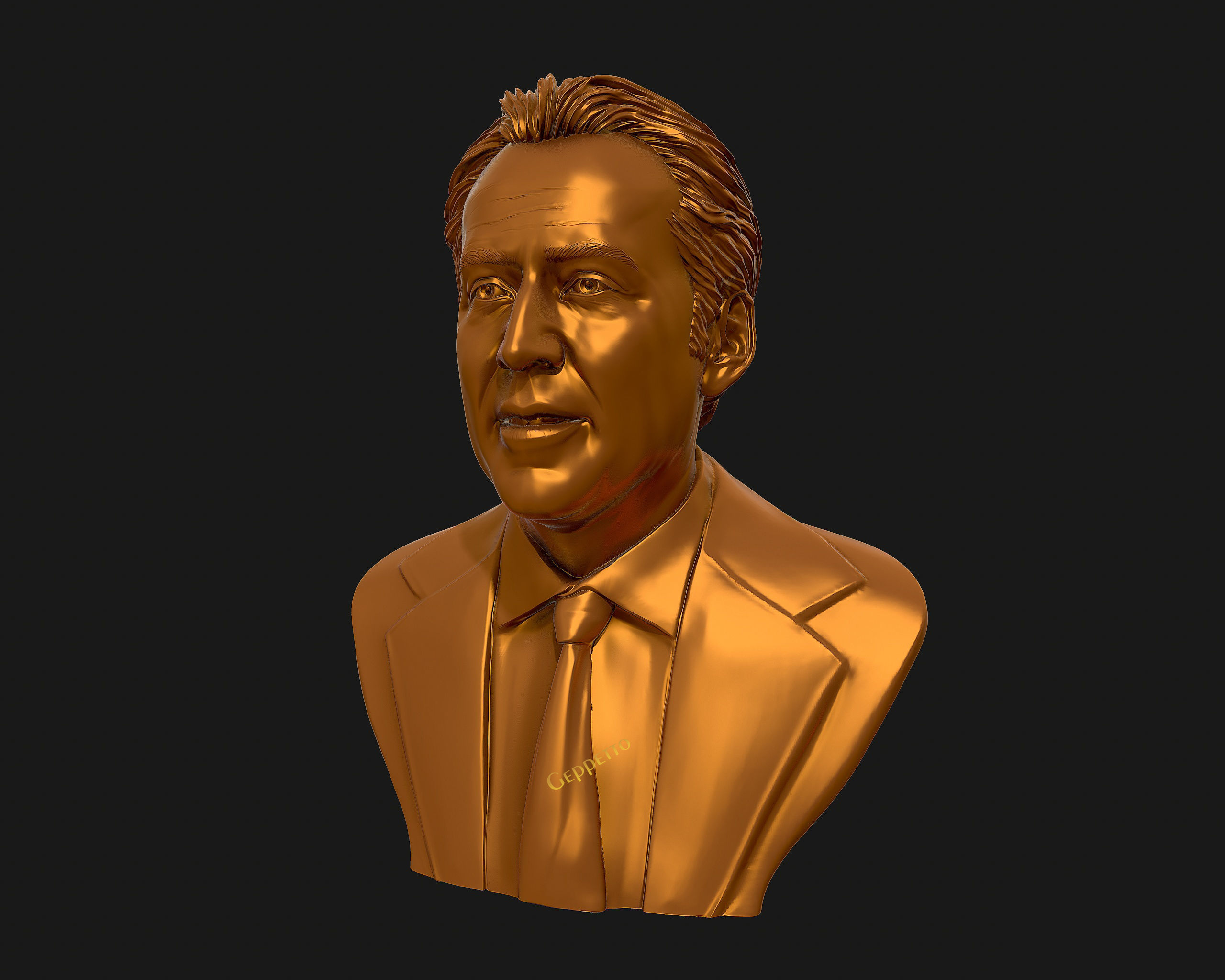 Nicolas Cage 3D printable portrait model 3D print model_33