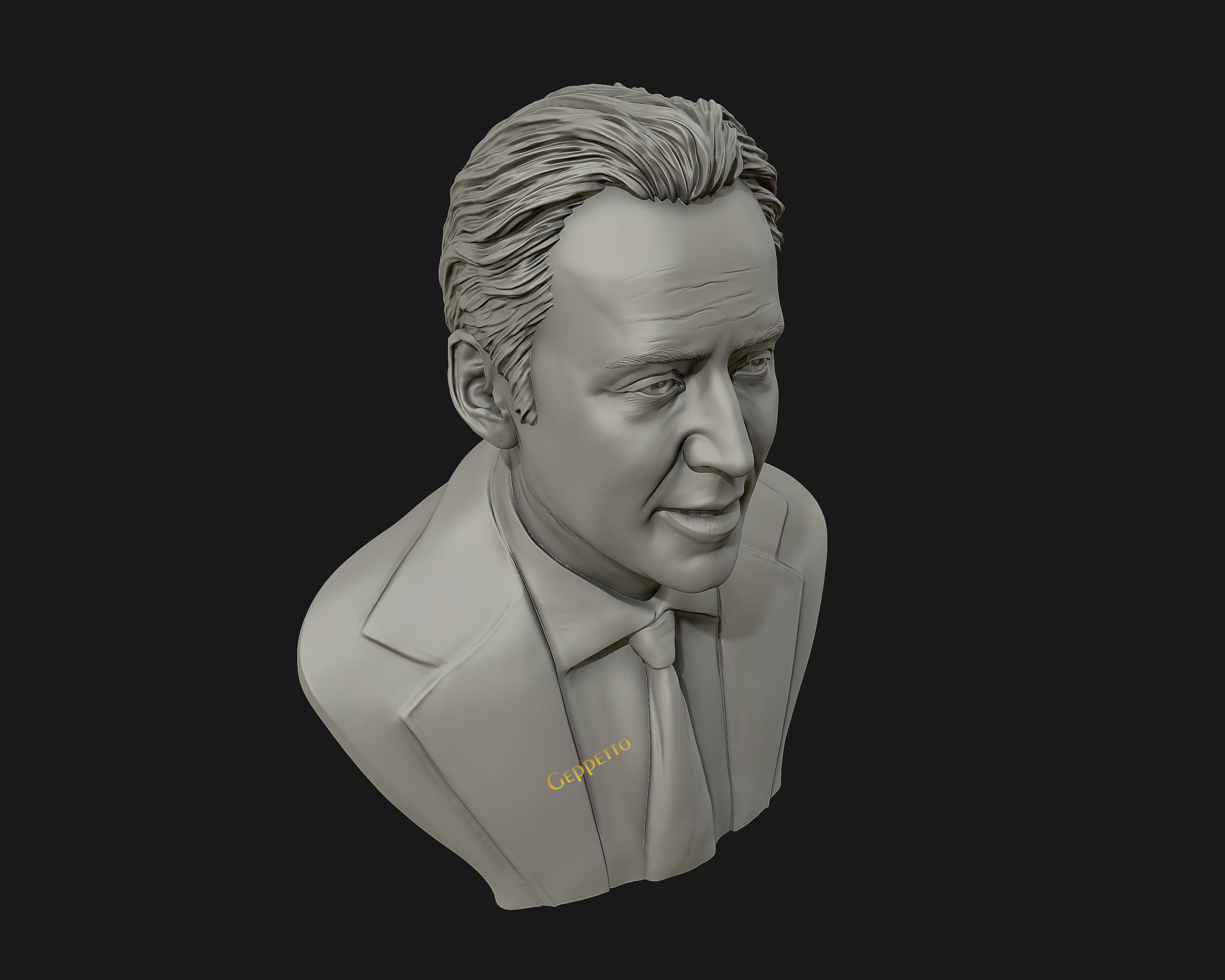 Nicolas Cage 3D printable portrait model 3D print model_17