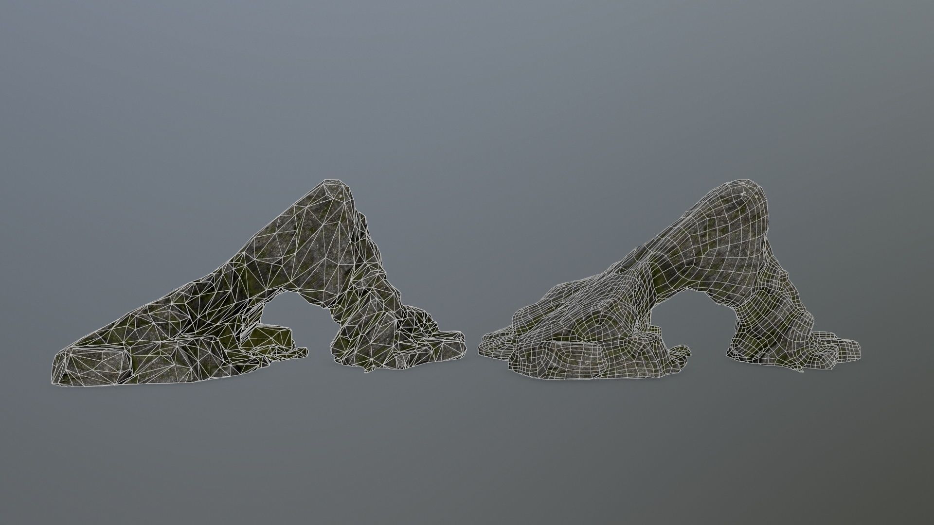 rock set Low-poly 3D model_7