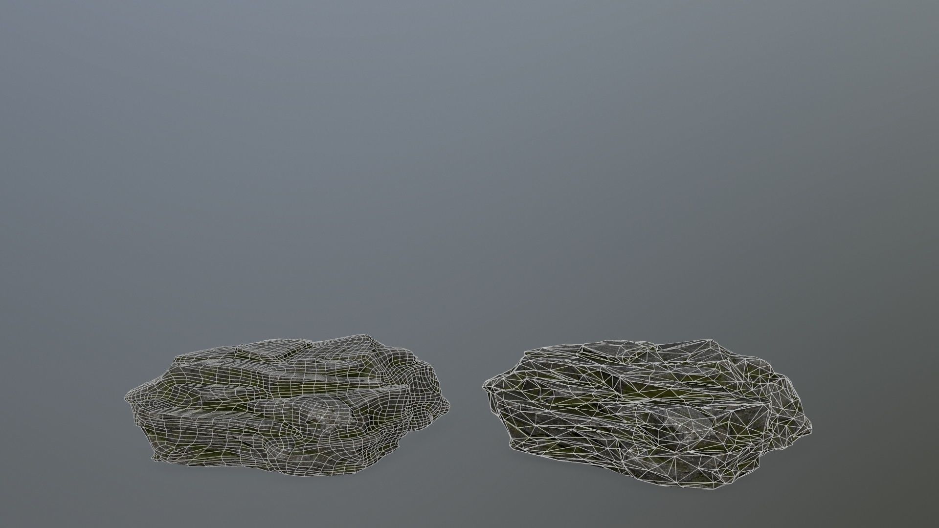 rock set Low-poly 3D model_8