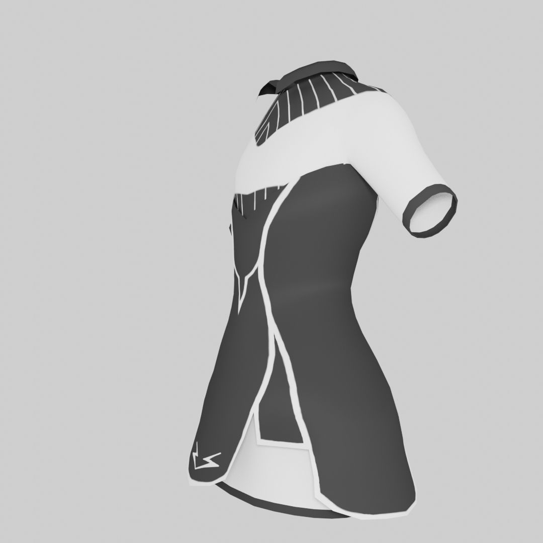 School Girl Dress Low-poly 3D model_31