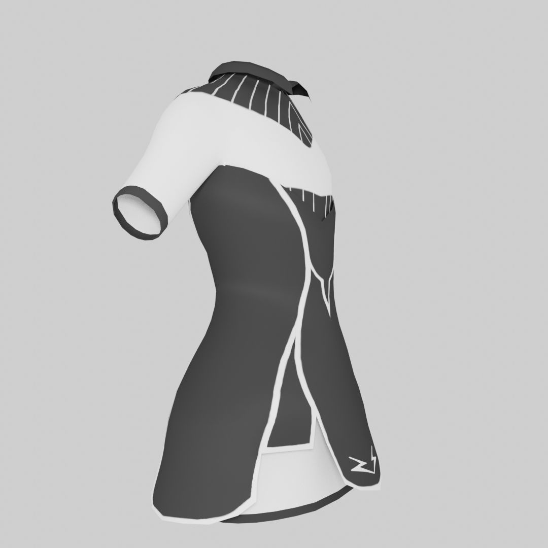 School Girl Dress Low-poly 3D model_7