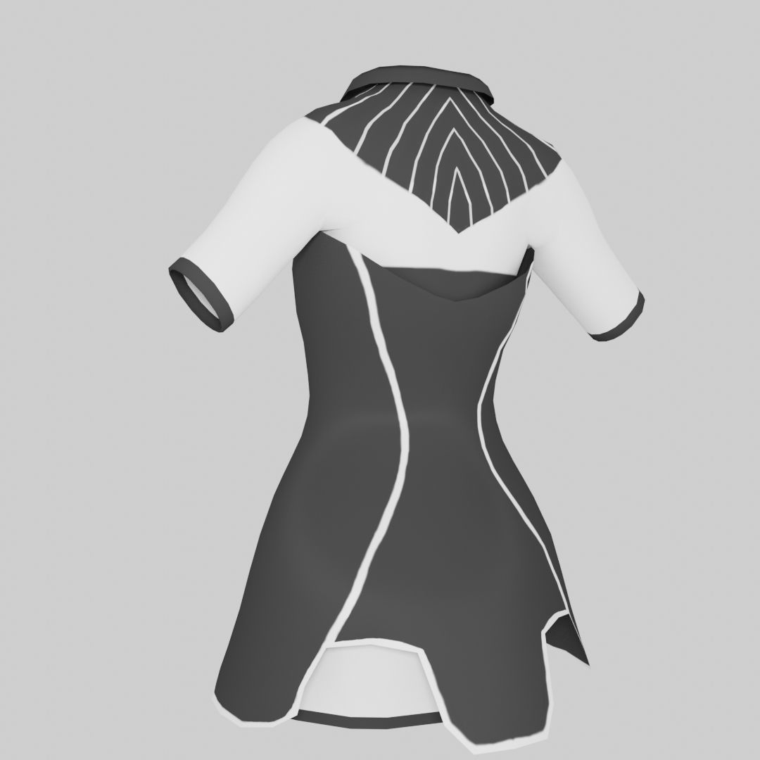 School Girl Dress Low-poly 3D model_22